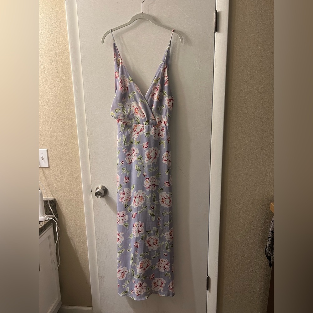 Long, floral wedding guest dress